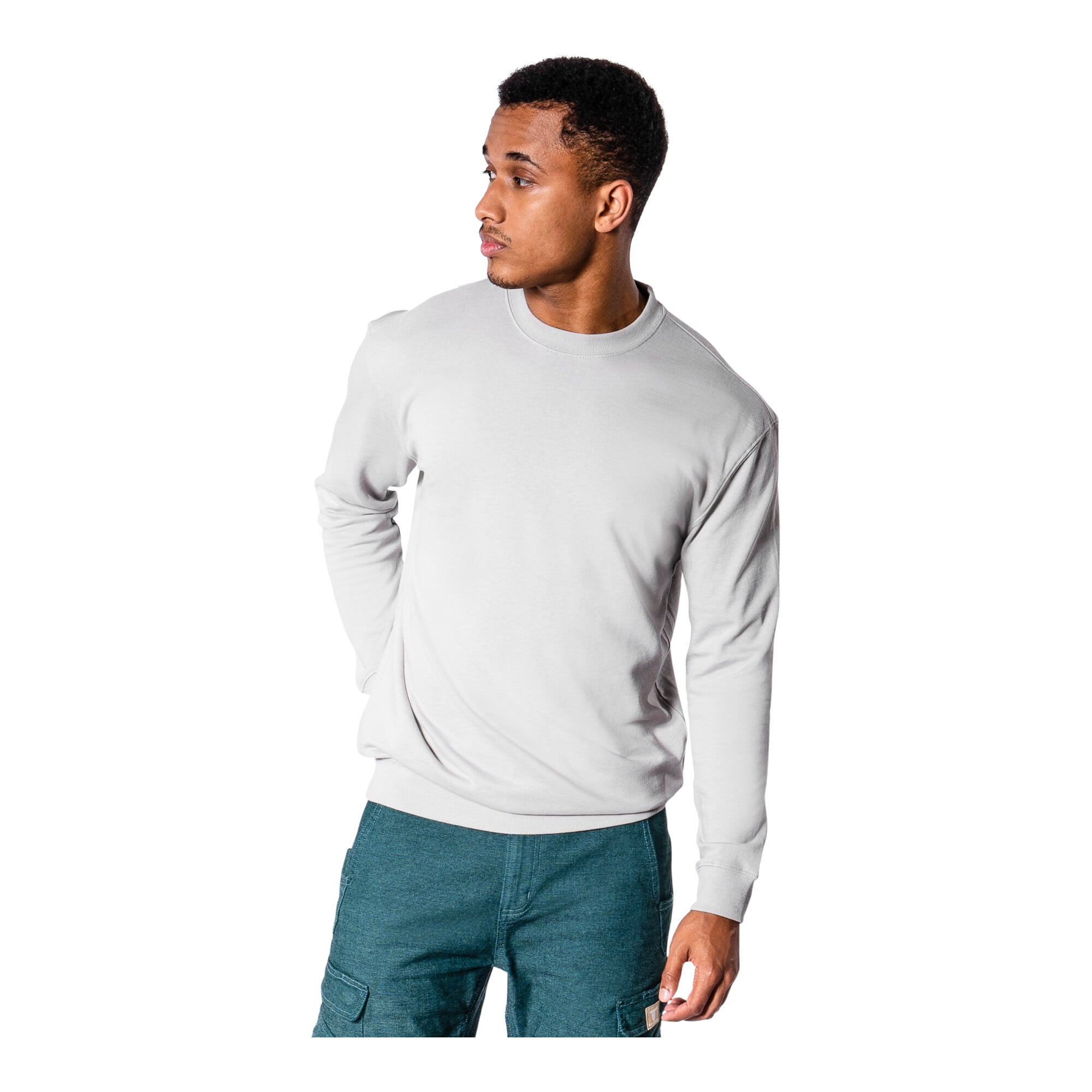 STIER Crew Sweat Style Print S Ice Grey