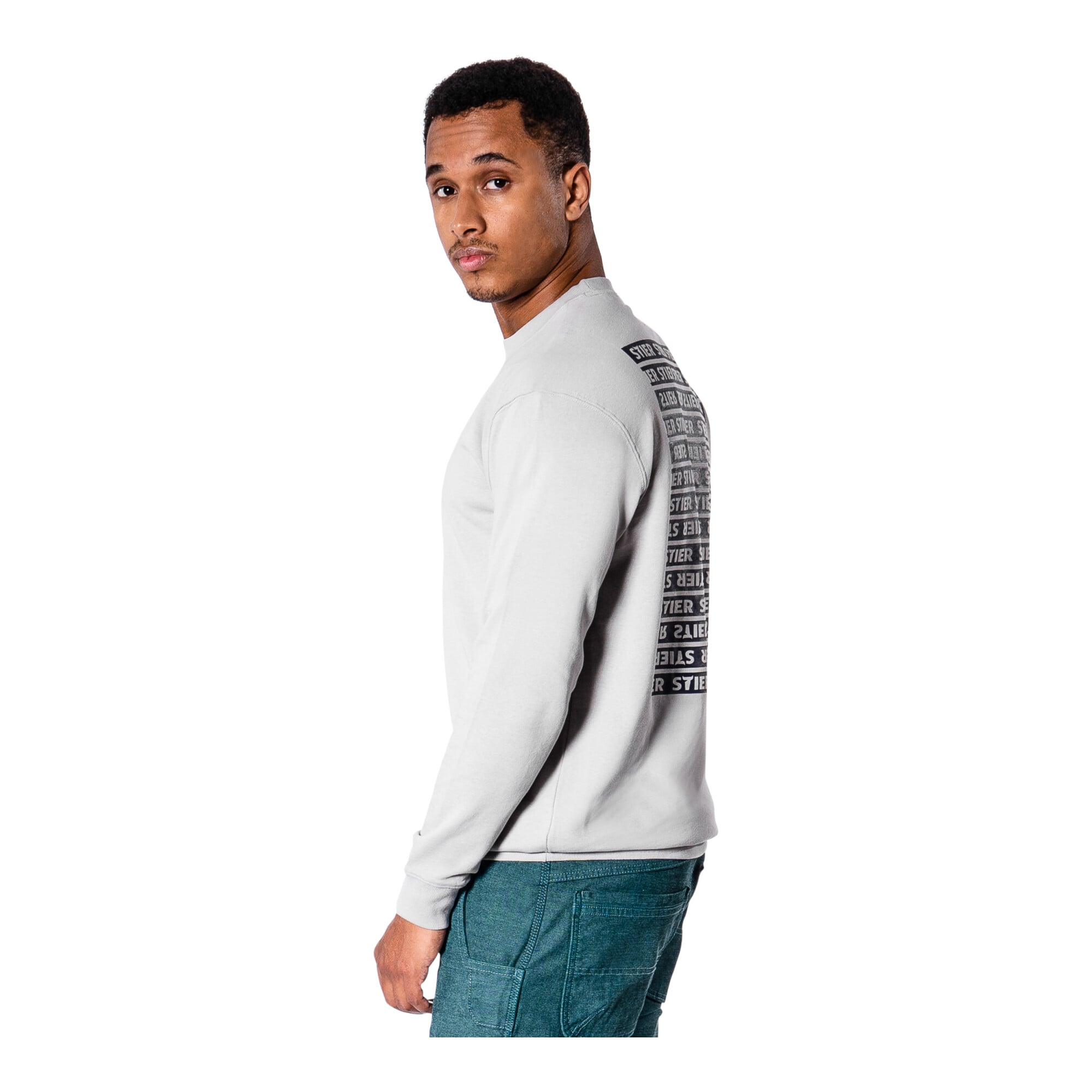 STIER Crew Sweat Style Print XXL Ice Grey