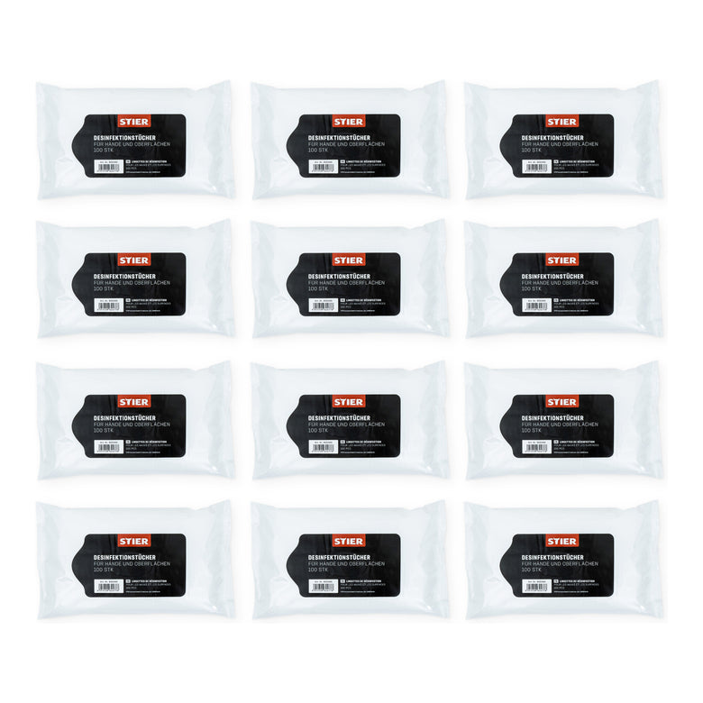 STIER hand and surface cleaning wipes 12x100 pack all-purpose cleaner