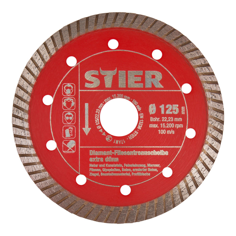 STIER Premium Diamant Fliesentrennscheibe Ø 115 125mm Fliesen Diamantrennscheibe