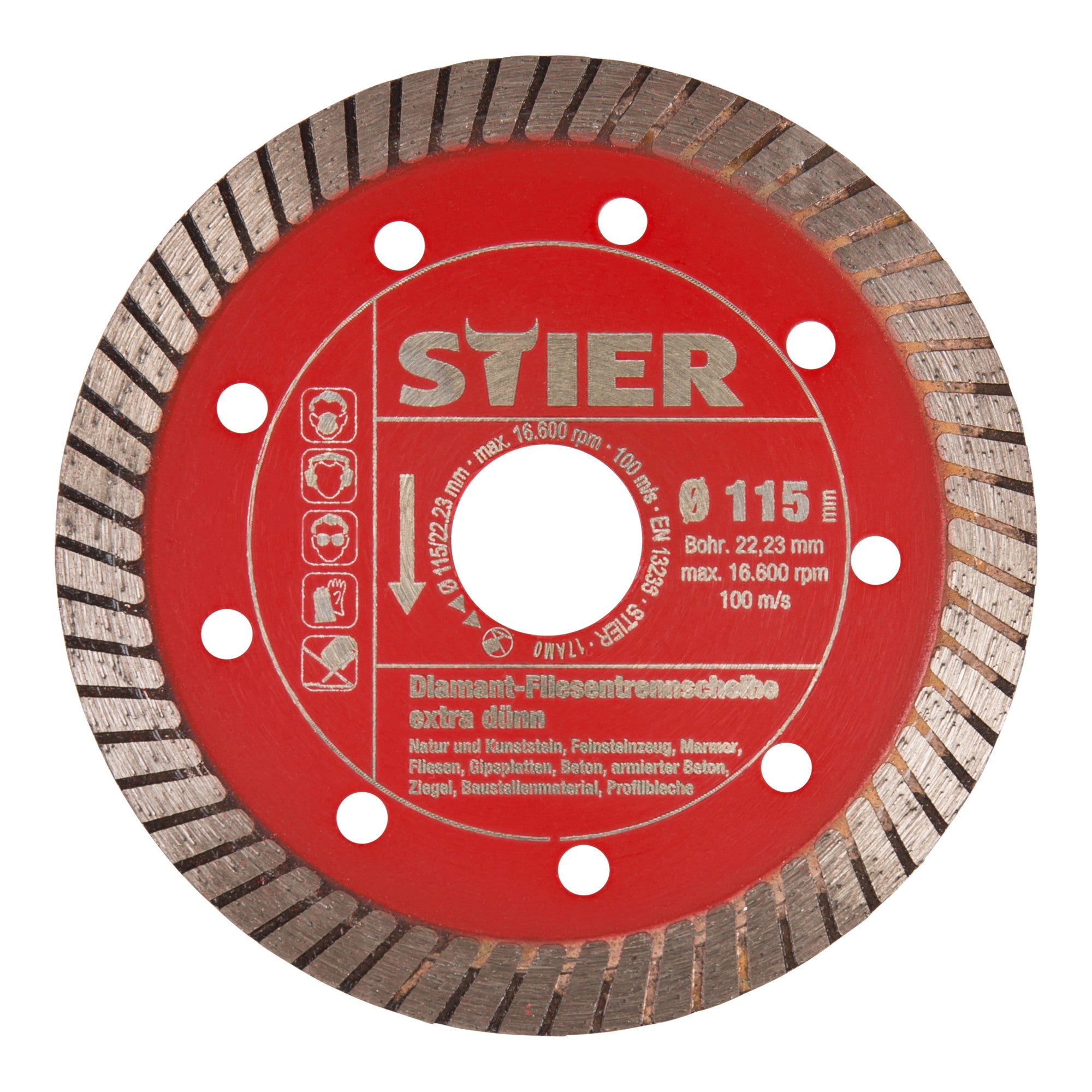 STIER Premium Diamant Fliesentrennscheibe Ø 115 125mm Fliesen Diamantrennscheibe