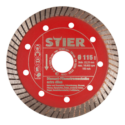 STIER Premium Diamant Fliesentrennscheibe Ø 115 125mm Fliesen Diamantrennscheibe