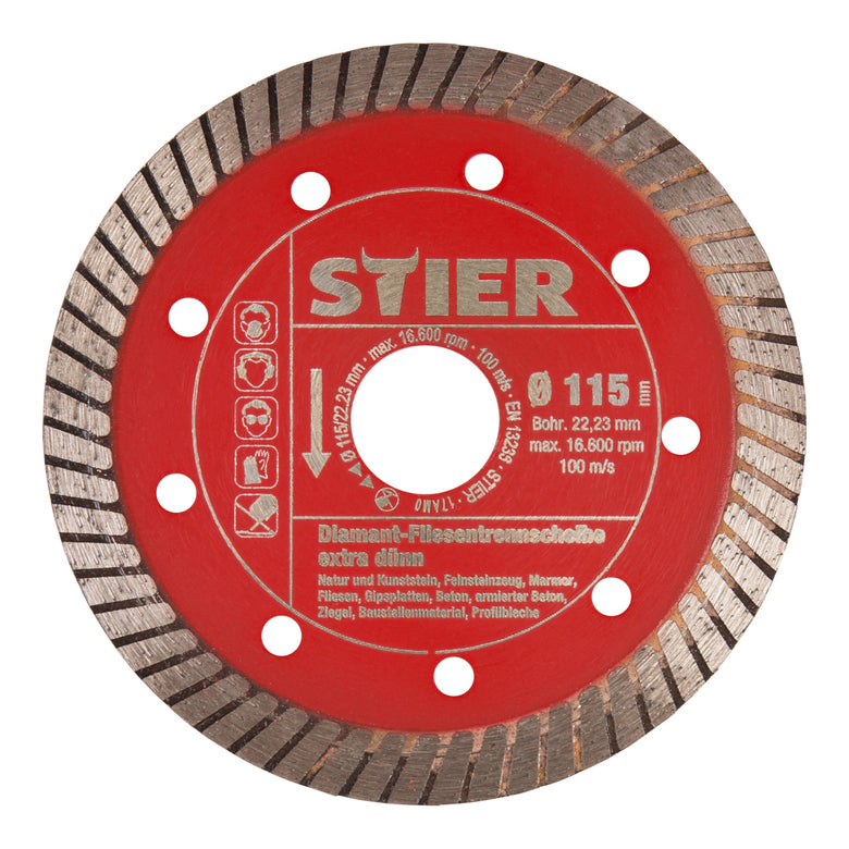 STIER Premium Diamant Fliesentrennscheibe Ø 115 125mm Fliesen Diamantrennscheibe