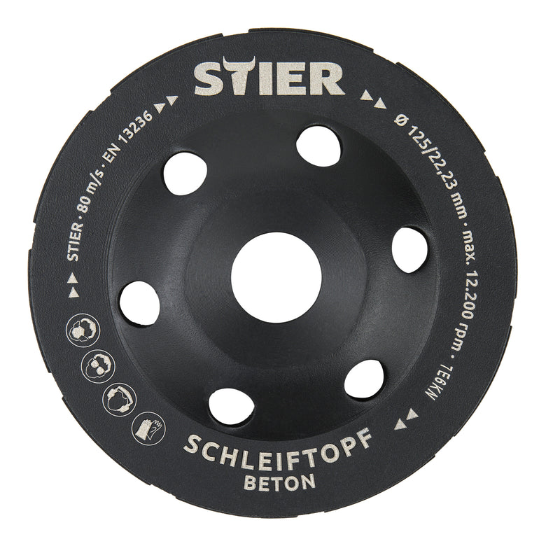 STIER Diamant-Schleiftopf Schleifteller Diamantschleifer Topfschleifer