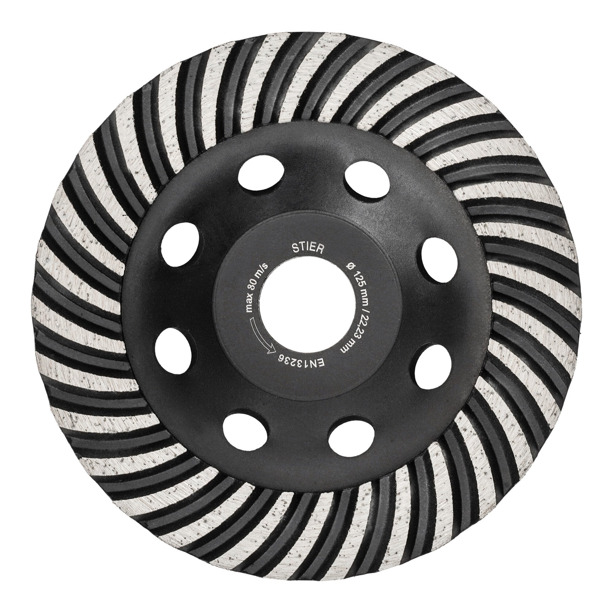 STIER Diamantschleiftopf 125 x 22,23 mm mit Turbo-Rand für Beton und Naturstein