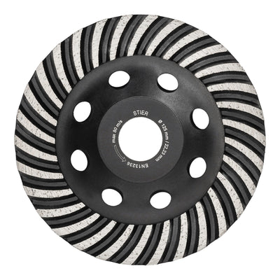 STIER Diamantschleiftopf 125 x 22,23 mm mit Turbo-Rand für Beton und Naturstein