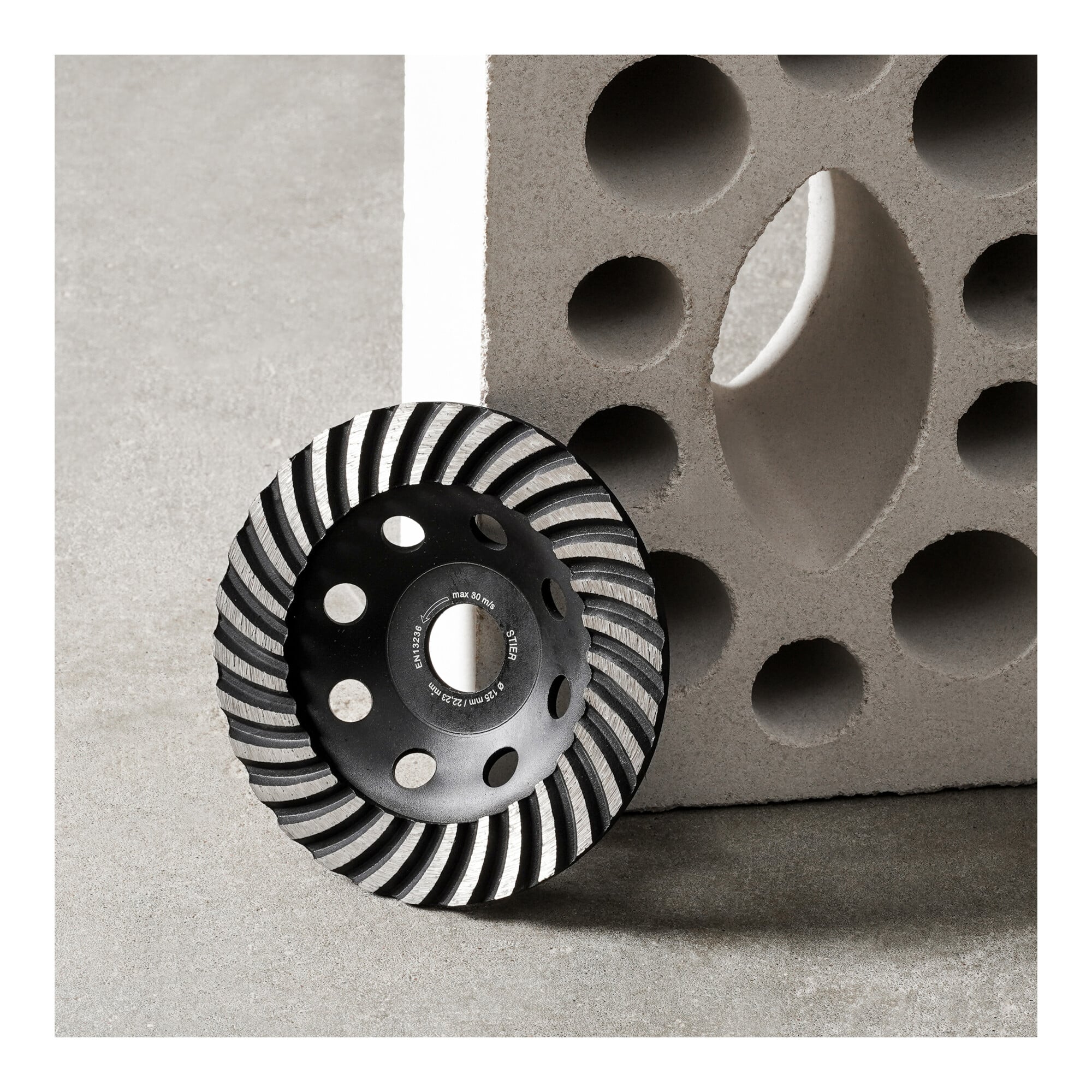 STIER diamond cup wheel 125 x 22.23 mm with turbo edge for concrete and natural stone
