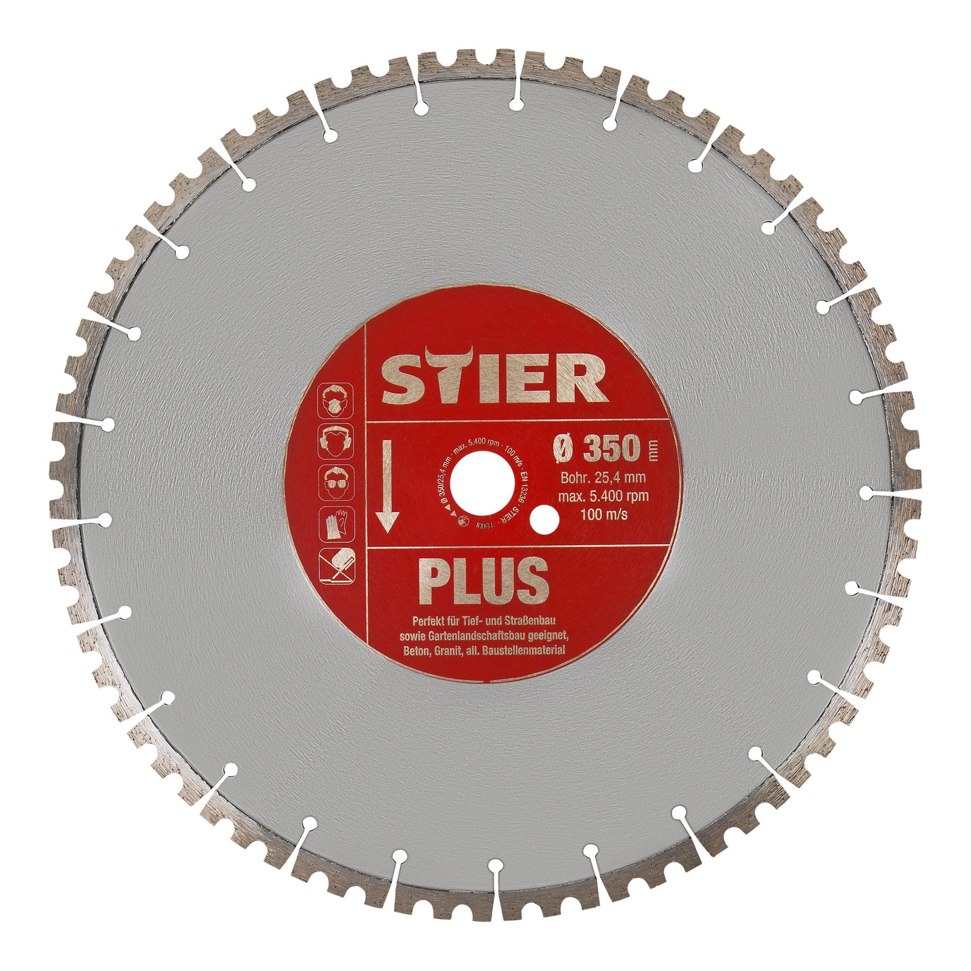 STIER diamond cutting disc Plus Ø350mm concrete granite stone bore 20 to 25.4mm
