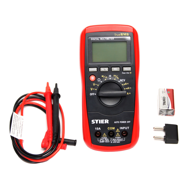 STIER Digital Multimeter 2 - 600V AC / 0.2 - 600V DC CATII 600V Capacitances