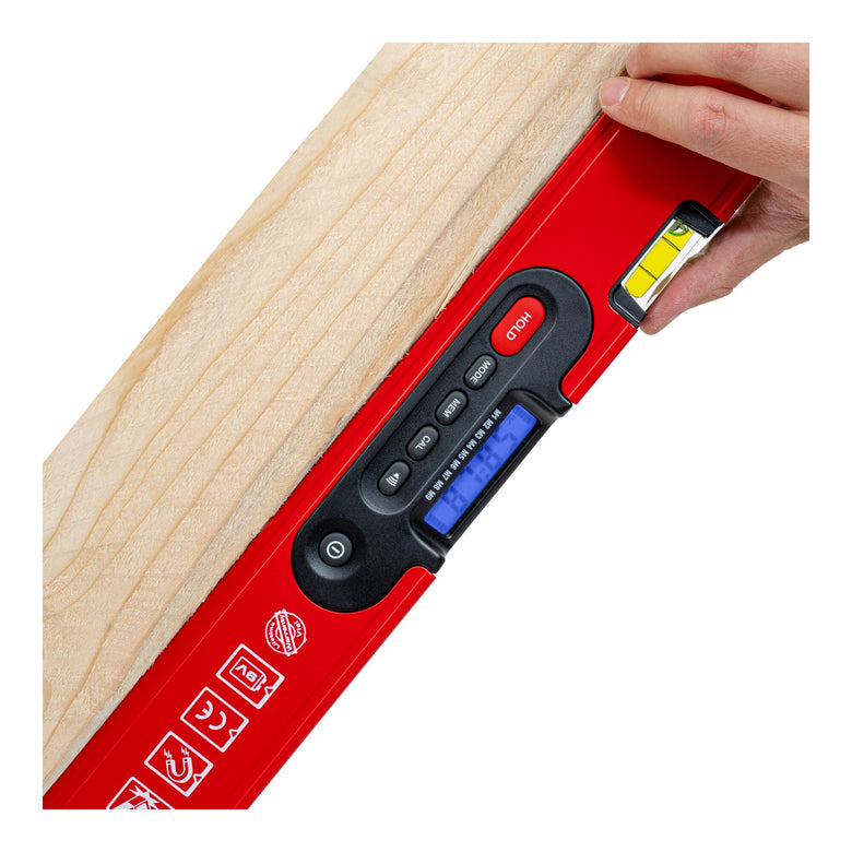 STIER Digitale Wasserwaage SDW-1200 LCD-Display ±0,2° HOLD-Funktion 120 cm