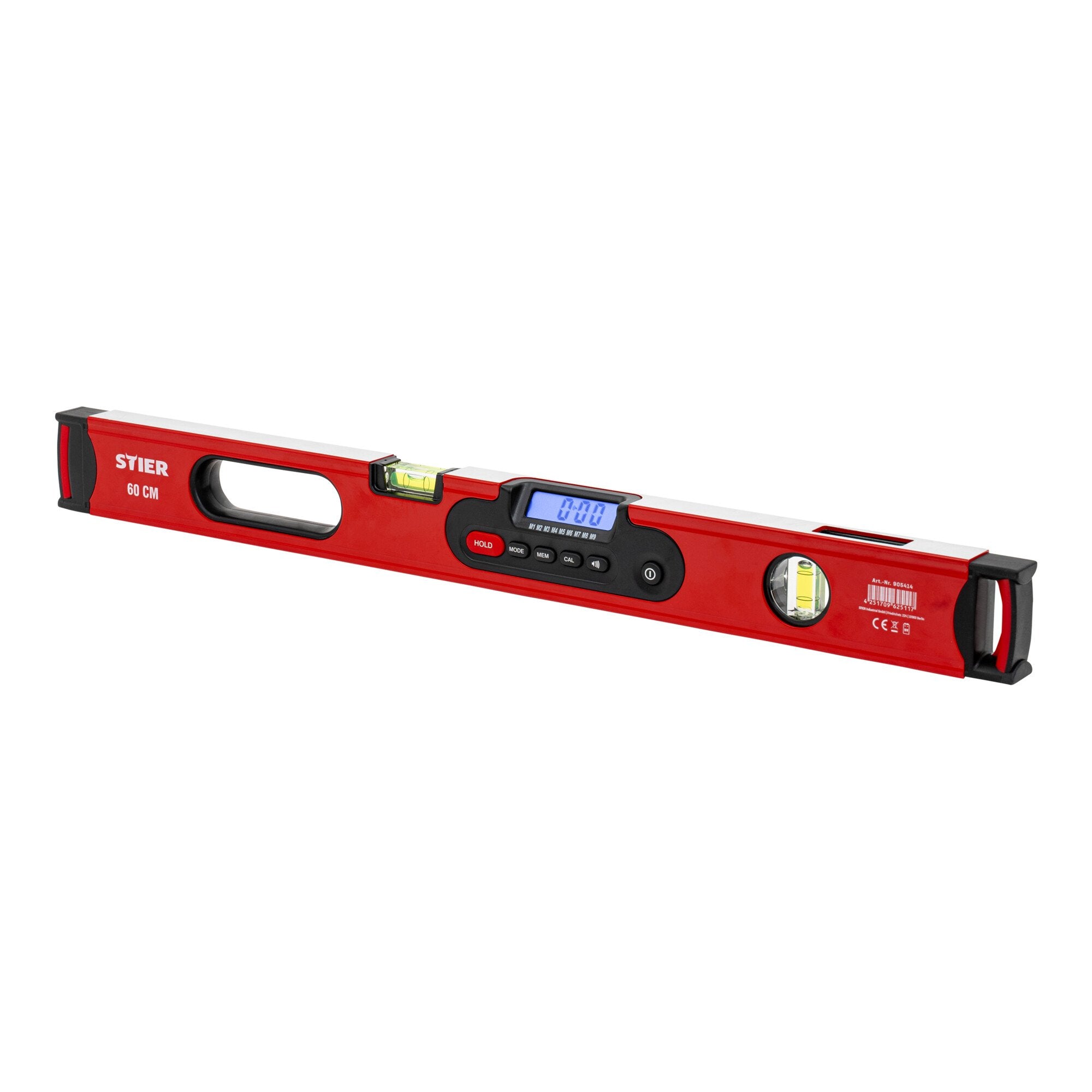 STIER Digitale Wasserwaage SDW-600 LCD-Display ±0,2° HOLD-Funktion 60 cm