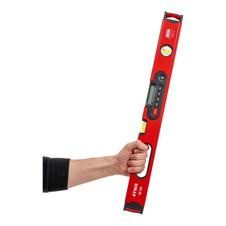 STIER Digitale Wasserwaage SDW-600 LCD-Display ±0,2° HOLD-Funktion 60 cm