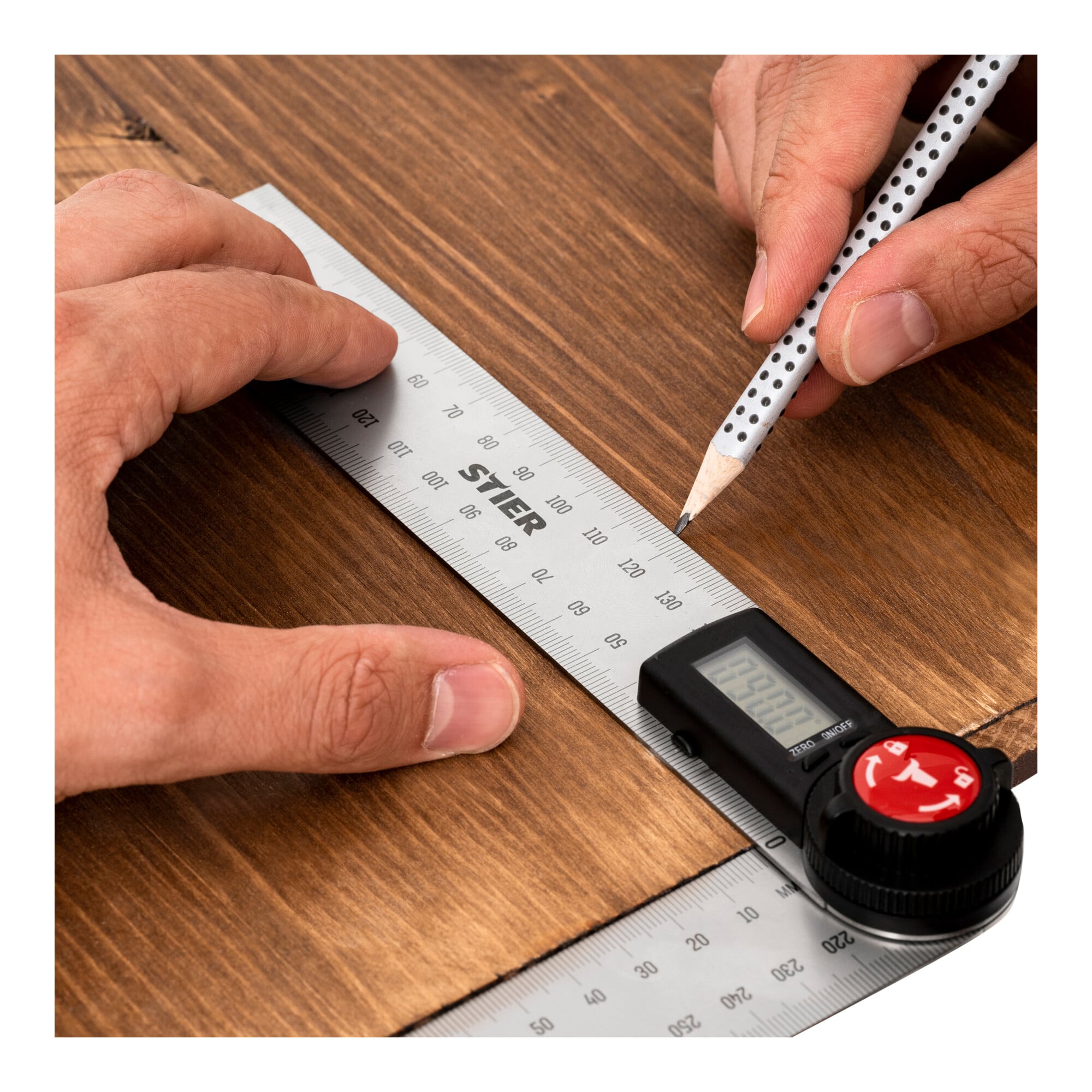 STIER Digitaler Winkelmesser SDW 200 Winkelschmiege mit Feststellfunkion