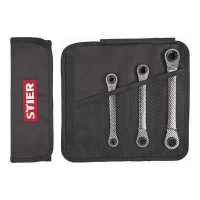 STIER Doppel Ring Ratschen Schlüssel Satz 3-teilig SW 9 | 10 | 13 | 14 | 17 | 18