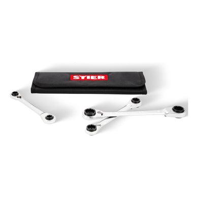 STIER double ring ratchet wrench set, 3-piece, size 9 | 10 | 13 | 14 | 17 | 18