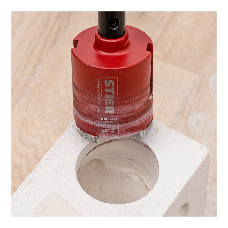 STIER Dosensenker-Satz M16 SDS | 68 mm | für Steckdosen und Verteilerdosen | hohe Haltbarkeit | Bohrkrone | Dosenbohrer