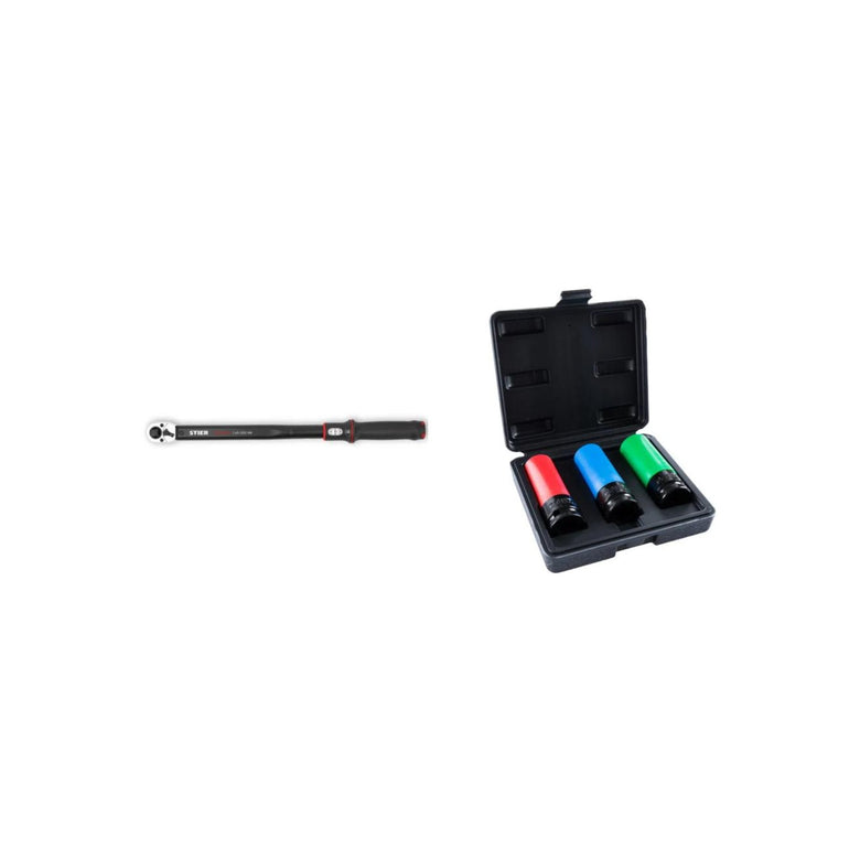 STIER torque impact socket set, 1/2", SW 17/19/21 mm (2-piece)