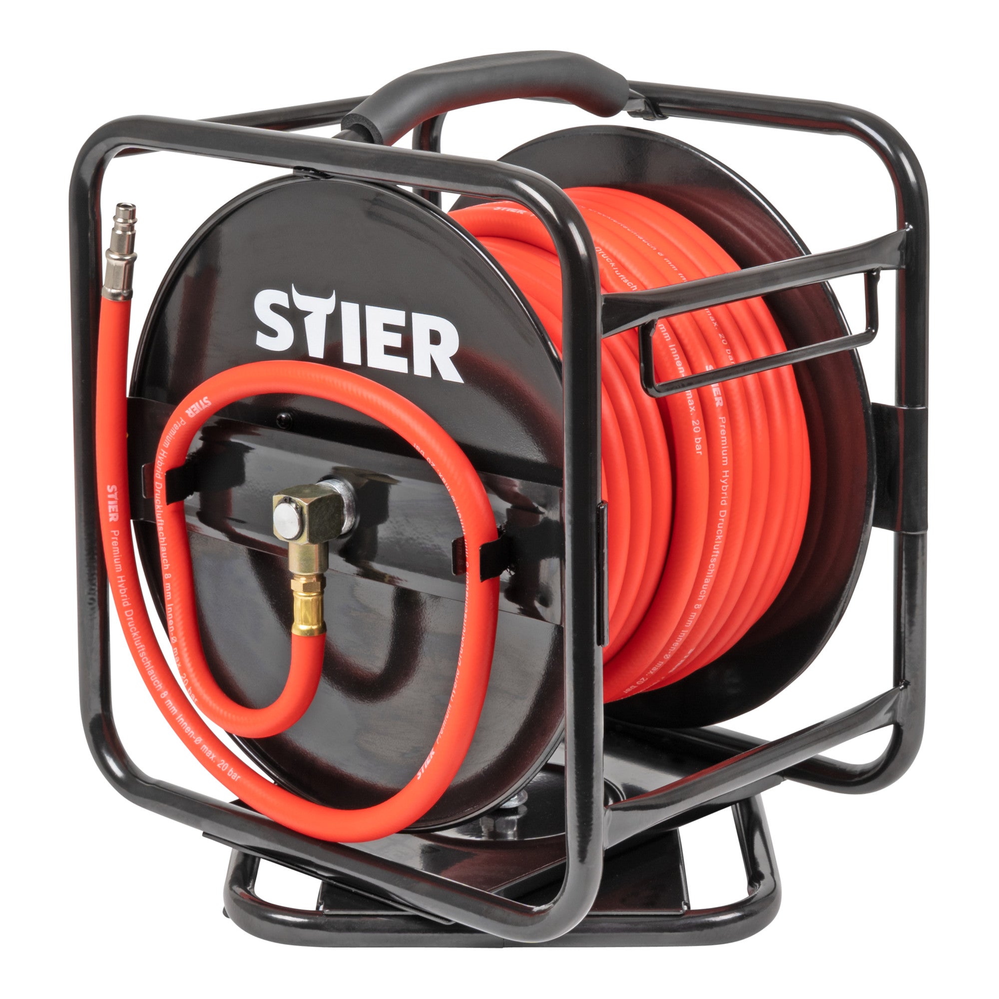 STIER Druckluft Schlauchtrommel inkl. Wandhalterung Druckluftschlauch SBT-30
