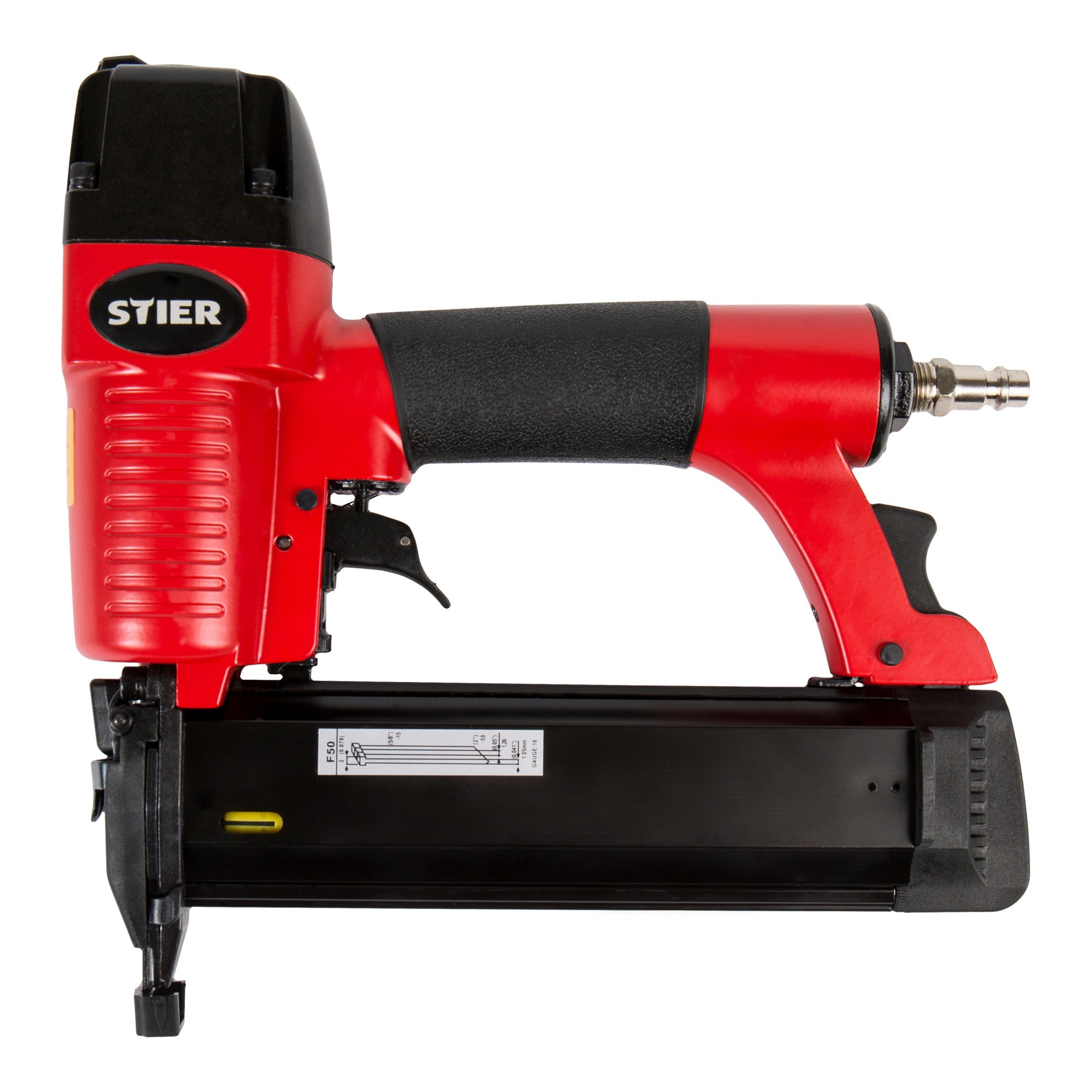 STIER pneumatic nailer SKN-15/50 for compression head nails 15-50 mm panels incl.