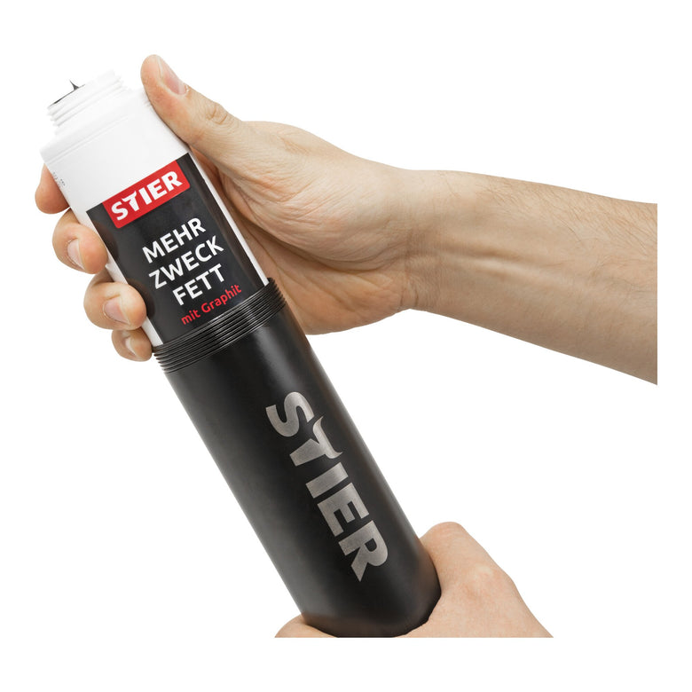 STIER one-hand grease gun with nylon hose working pressure 410 bar grease gun