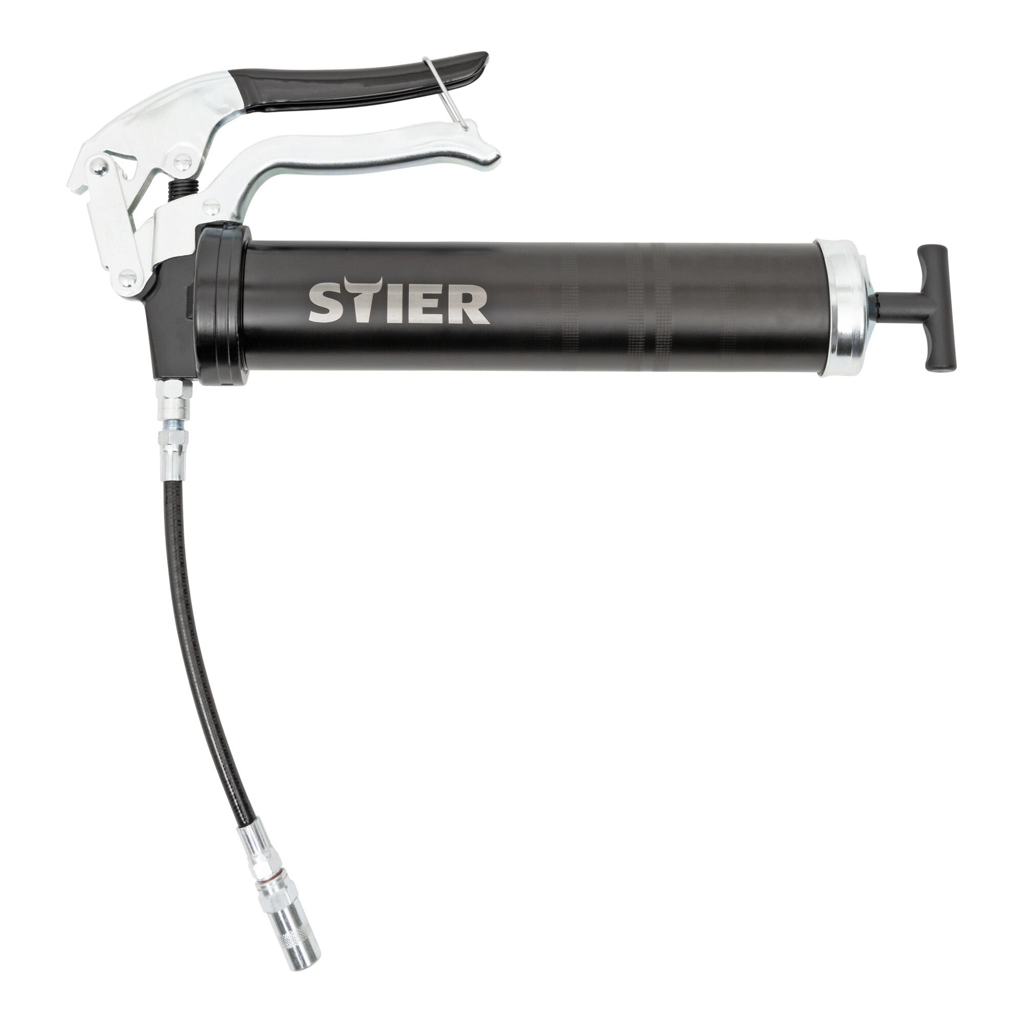 STIER Einhand-Fettpresse mit Nylonschlauch Arbeitsdruck 410 bar Schmierpresse