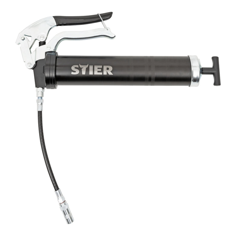 STIER Einhand-Fettpresse mit Nylonschlauch Arbeitsdruck 410 bar Schmierpresse