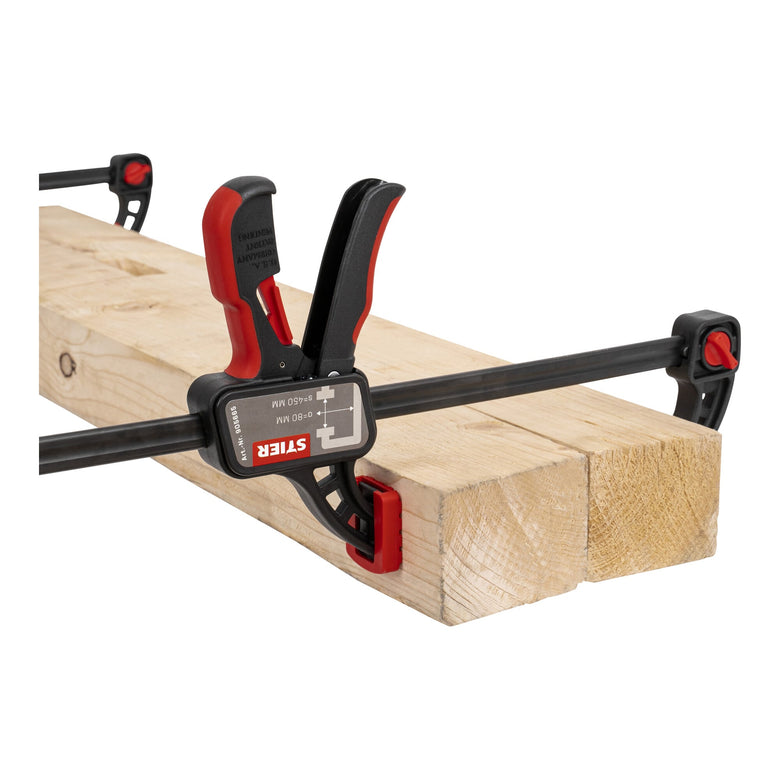 STIER one-hand clamp 450 mm clamping width 80 mm projection for clamping and spreading