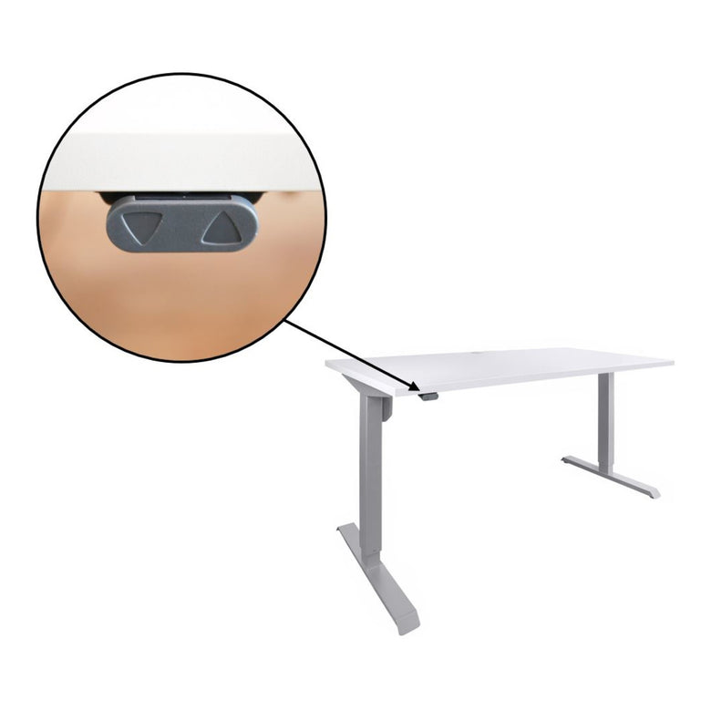 STIER Elektrisch höhenverstellbarer Schreibtisch 501-33, Tischgestell mit Tischplatte 100x80 cm, Weiß mel., Ergonomischer Steh-Sitz-Tisch stufenlos verstellbar 68-118 cm