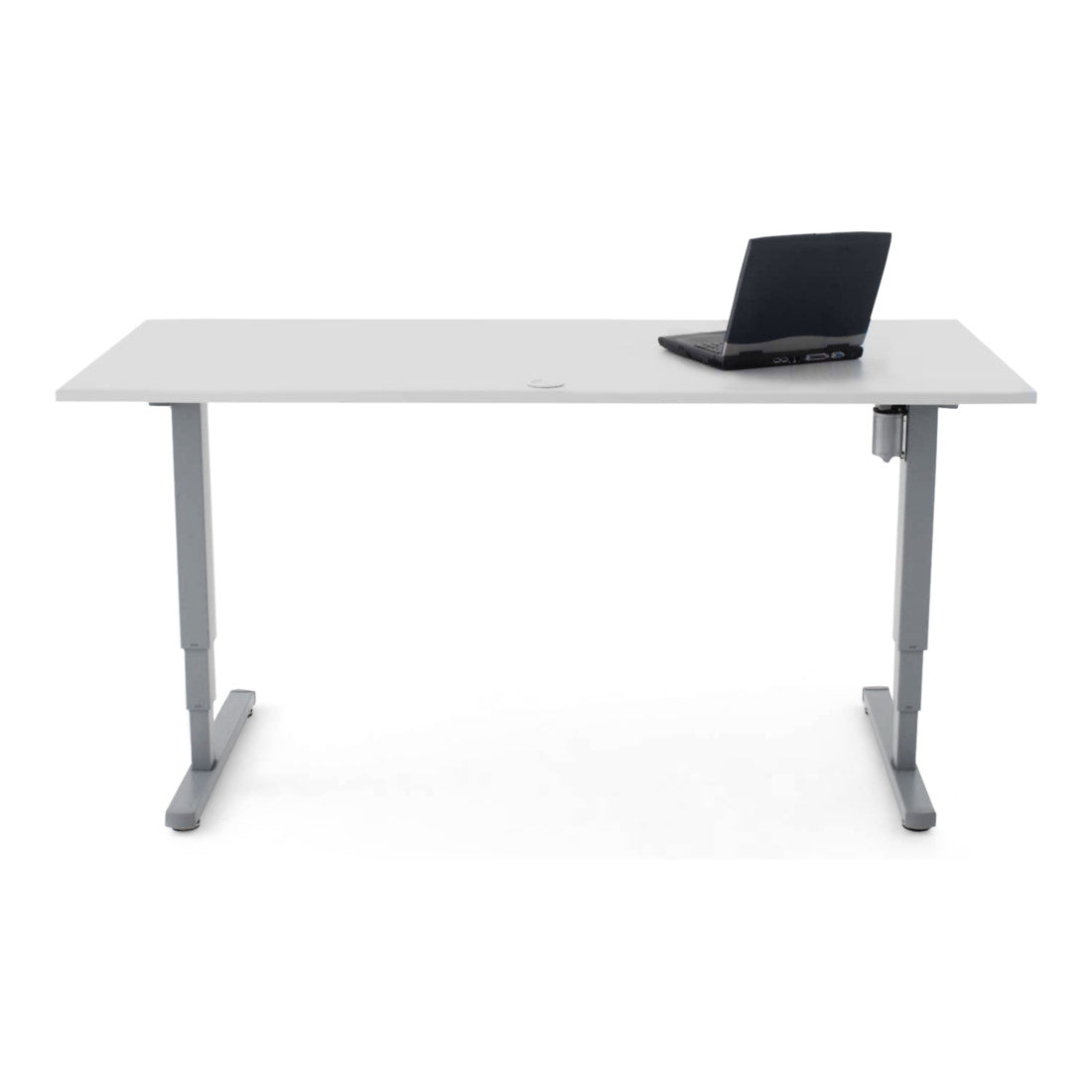STIER Höhenverstellbarer Schreibtisch elektrisch Doppel Teleskop weiß div Breite