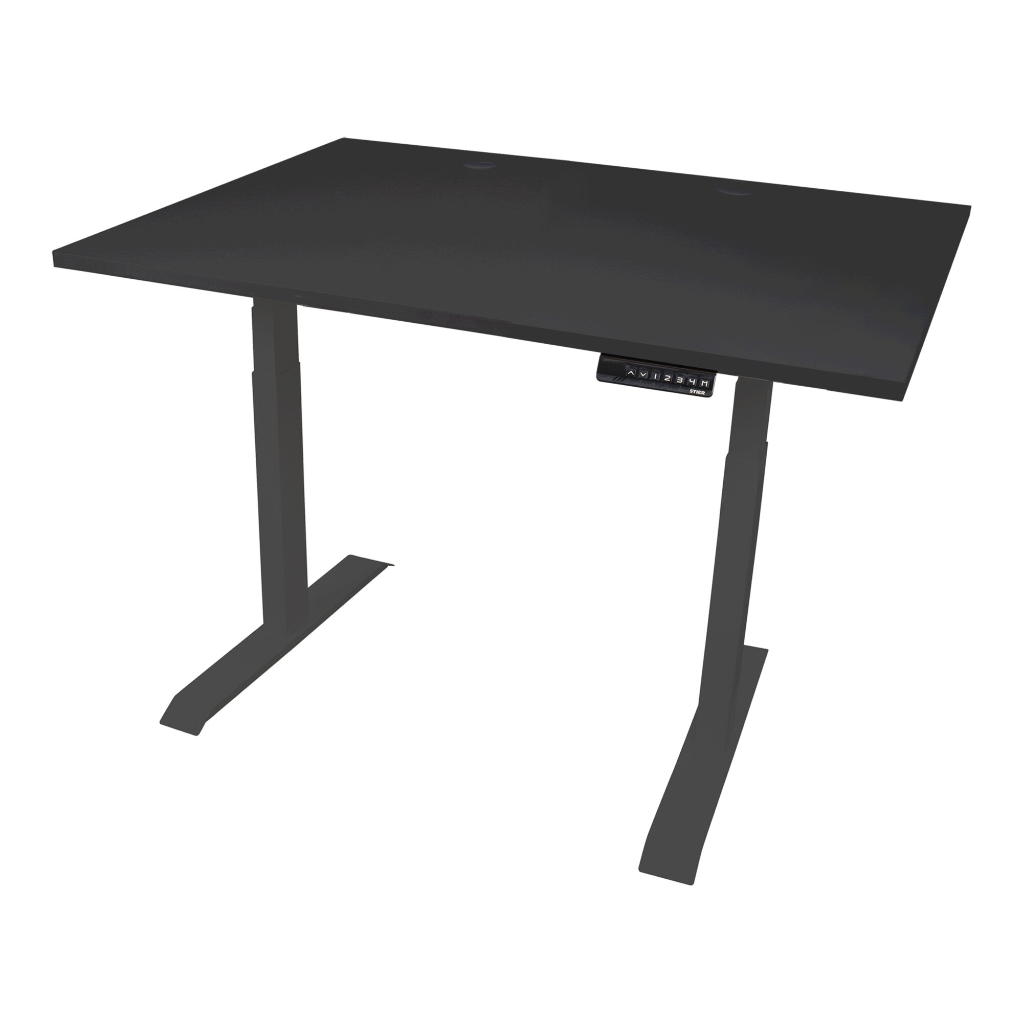 STIER Electrically height-adjustable desk TSR 120x80cm black/black