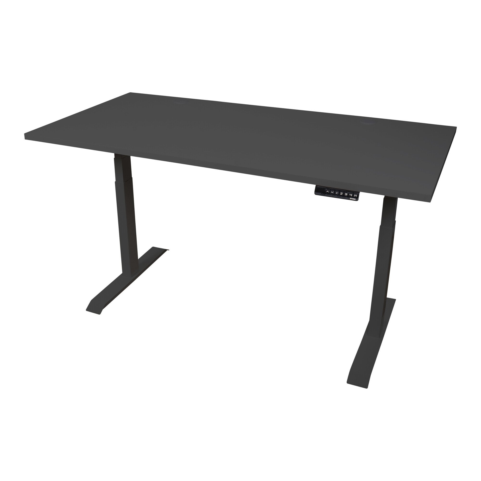 STIER Electrically height-adjustable desk TSR 140x80cm black/black