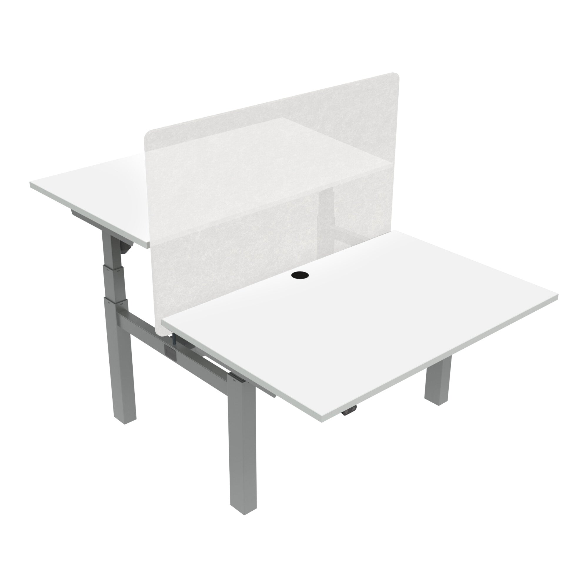 STIER Elektrisch höhenverstellbarer Team-Schreibtisch 501-88 120x80cm Weiß mel.