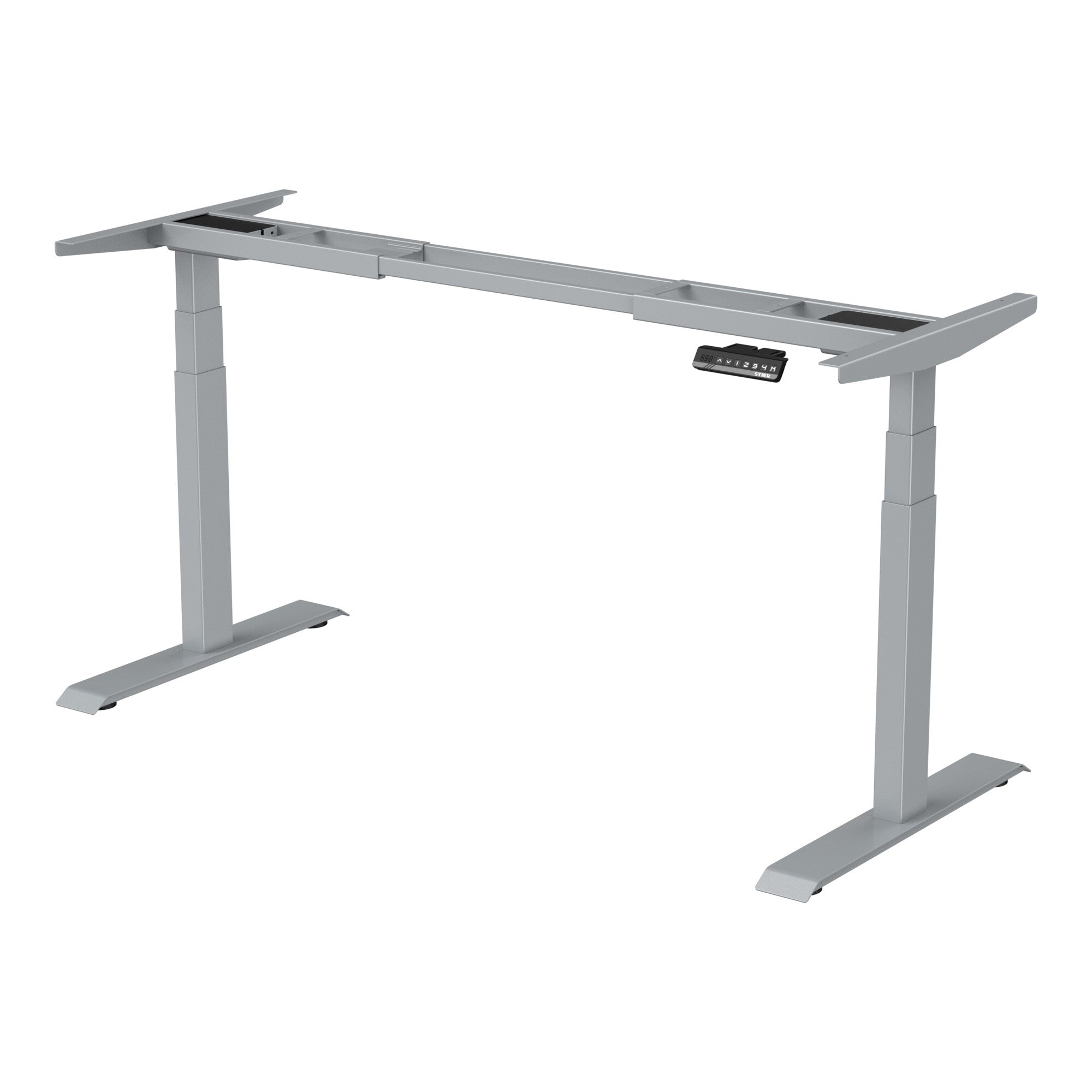 STIER Electrically height-adjustable desk frame TSR silver with