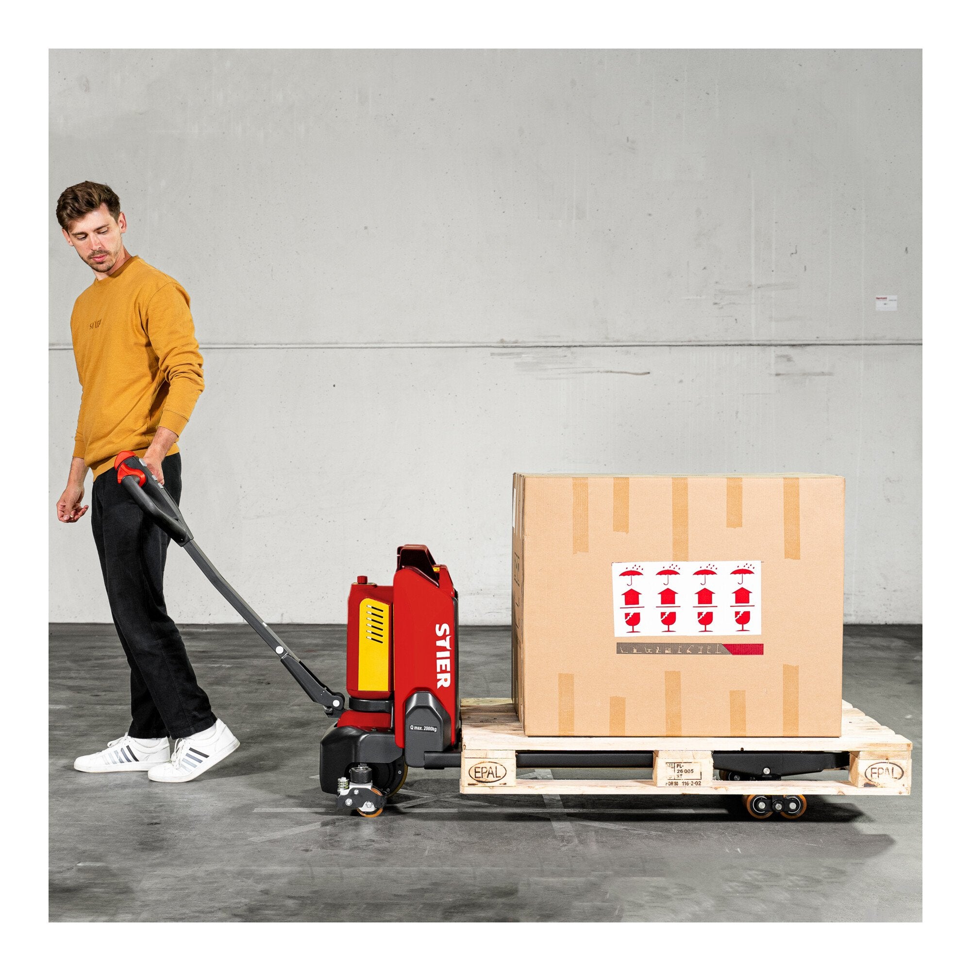 STIER Elektro-Hubwagen EZY-20 Tragkraft 2000 kg Multifunktionsdisplay Gabellänge