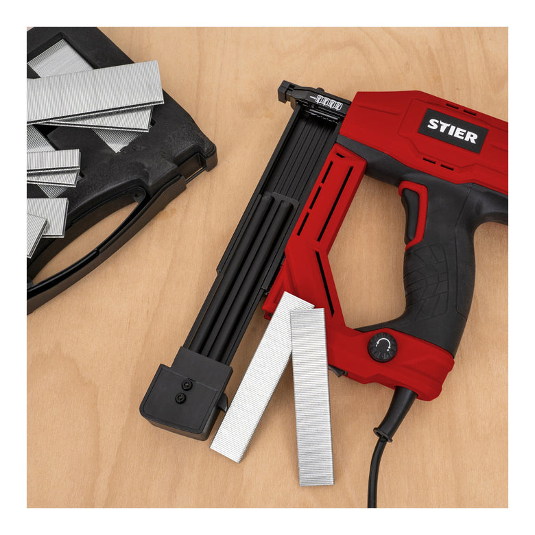 STIER electric combi tacker TK-18 230 V with 400 nails and staples nailer