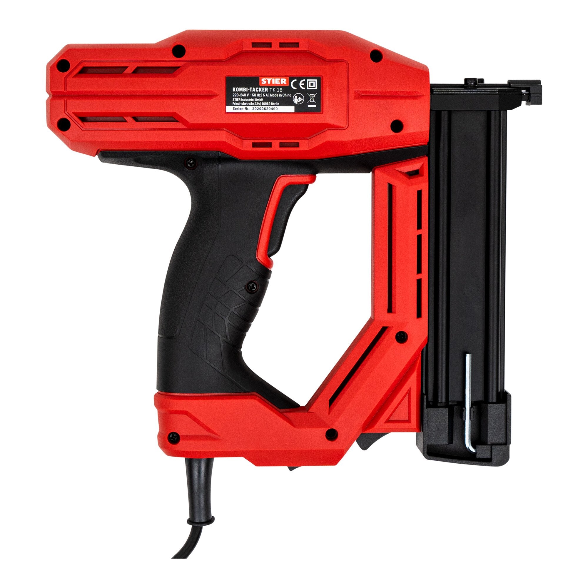 STIER electric combi tacker TK-18 230 V with 400 nails and staples nailer