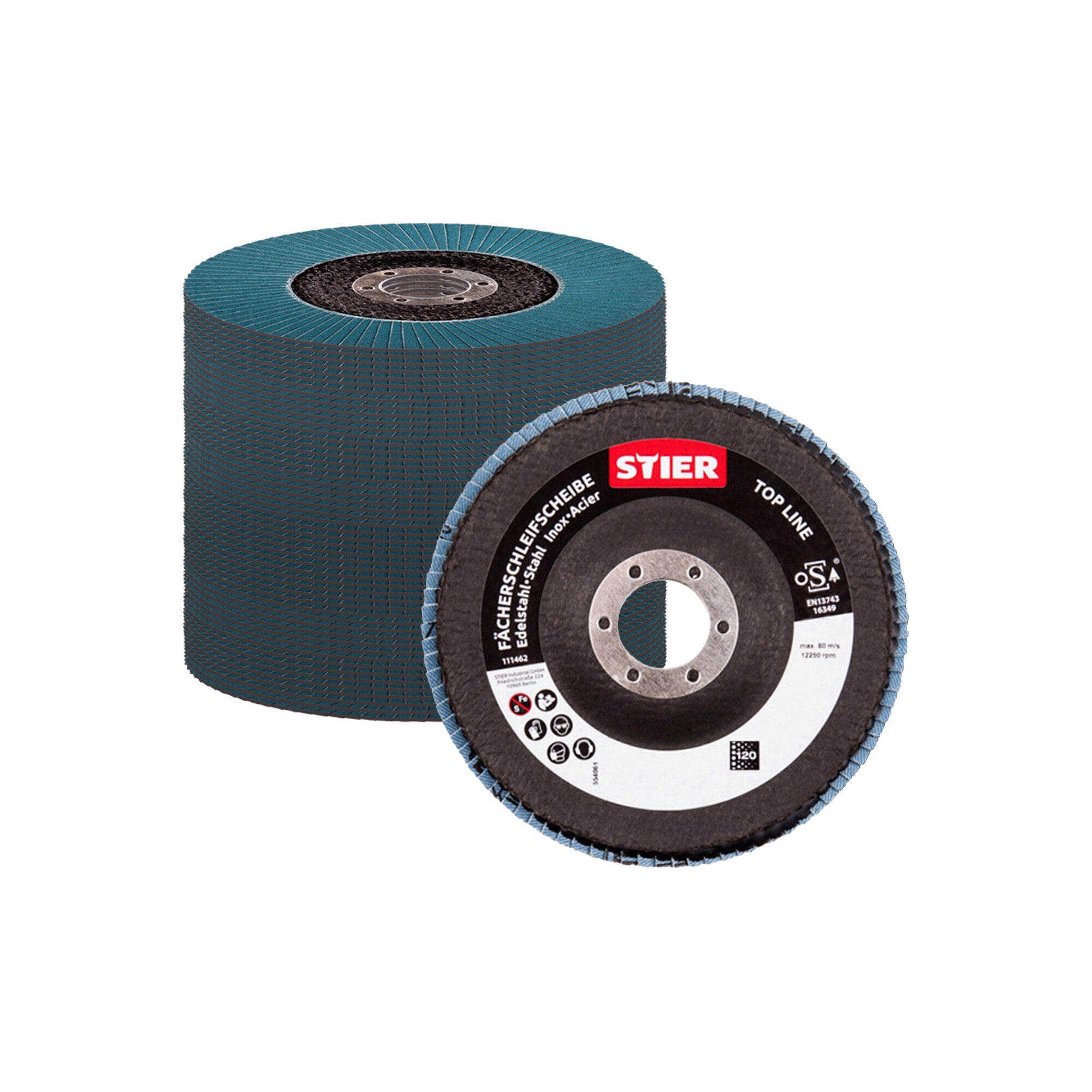 STIER Fächerschleifscheiben Profi Ø 125 mm Set 10 Stk Schleifscheiben div Größen