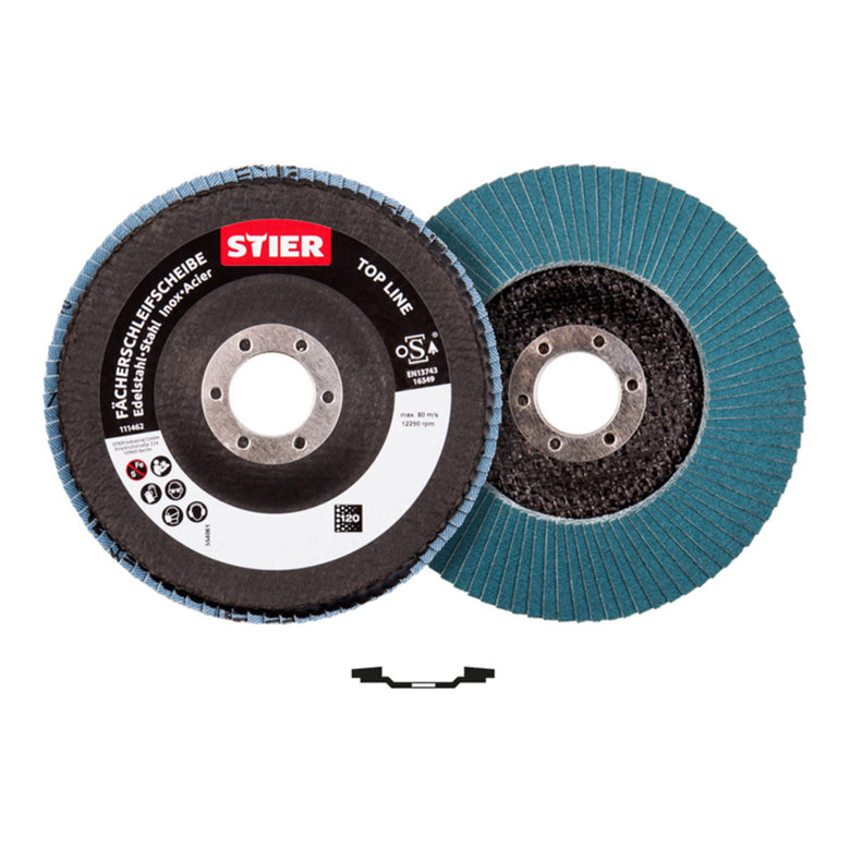 STIER Fächerschleifscheiben Profi Ø 125 mm Set 10 Stk Schleifscheiben div Größen
