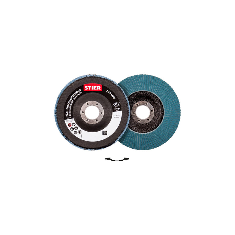 STIER flap discs professional Ø 125 mm set of 10 grinding discs various sizes