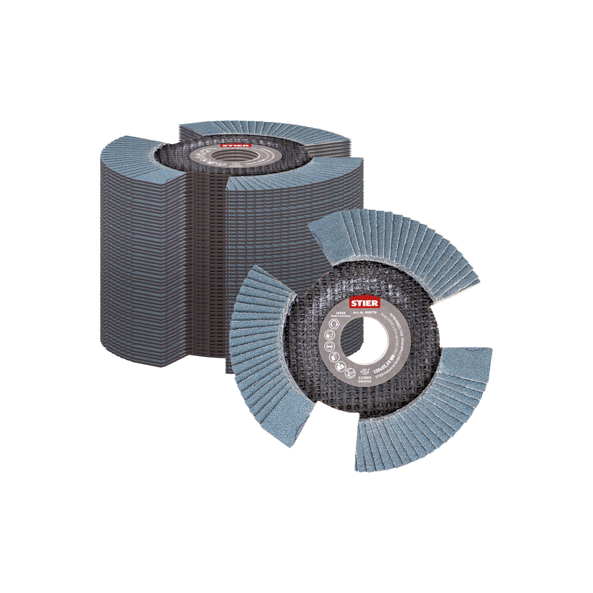 STIER Fächerschleifscheibe View Line 125 x 22,23 K60 für handelsübliche
