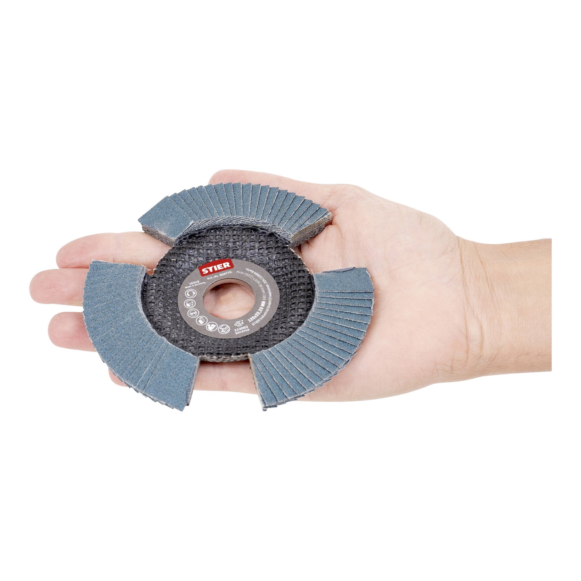 STIER Fächerschleifscheibe View Line 125 x 22,23 K80 für handelsübliche