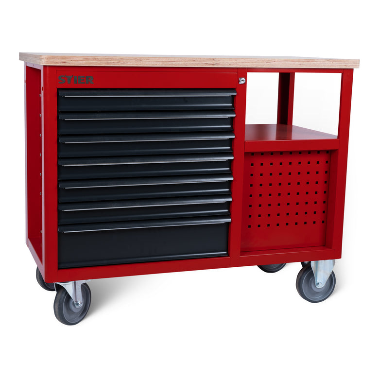 STIER Fahrbare Werkbank Open Space, 11 Schubladen