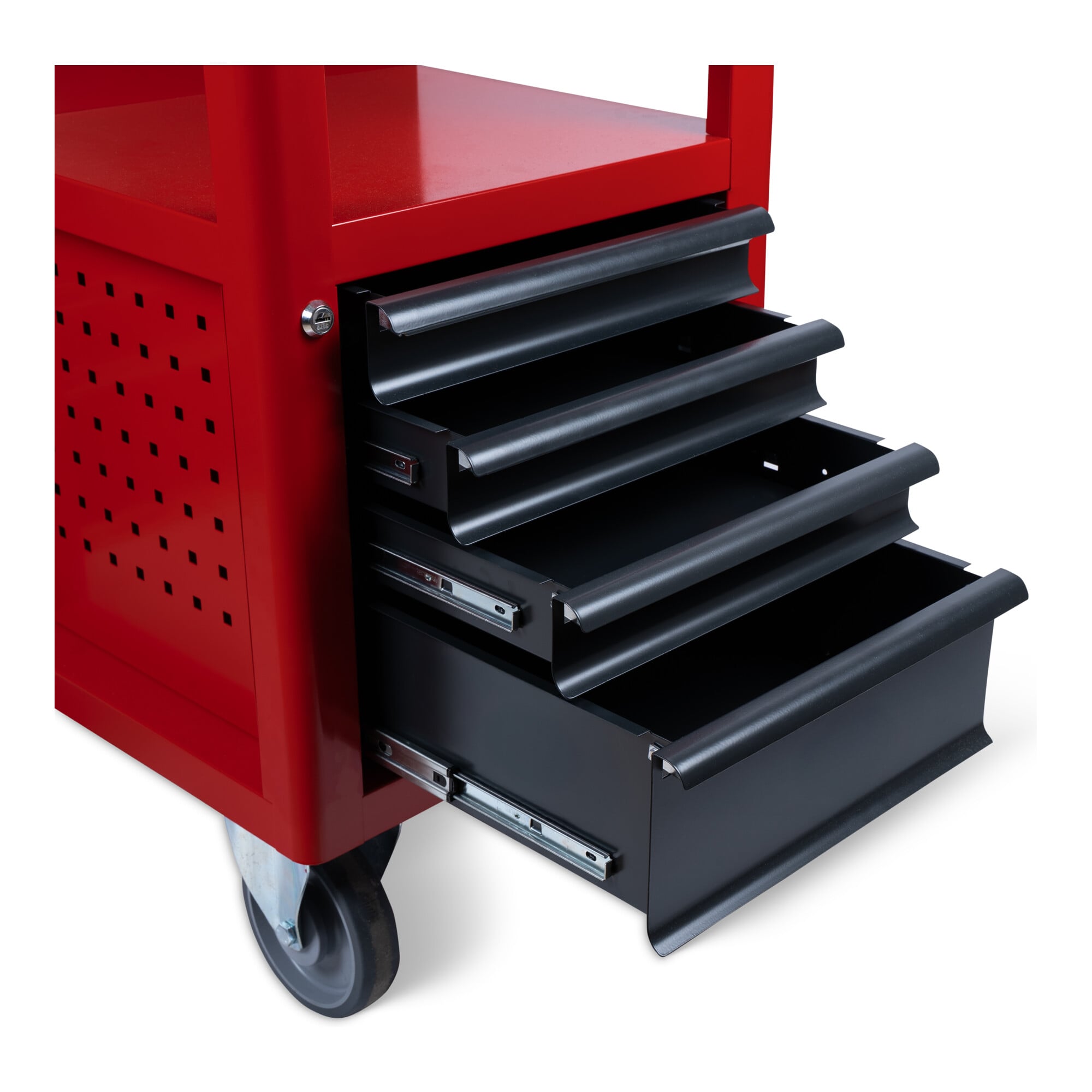 STIER Fahrbare Werkbank Open Space, Lochwand, 11 Schubl., 300kg, 930x1150x520