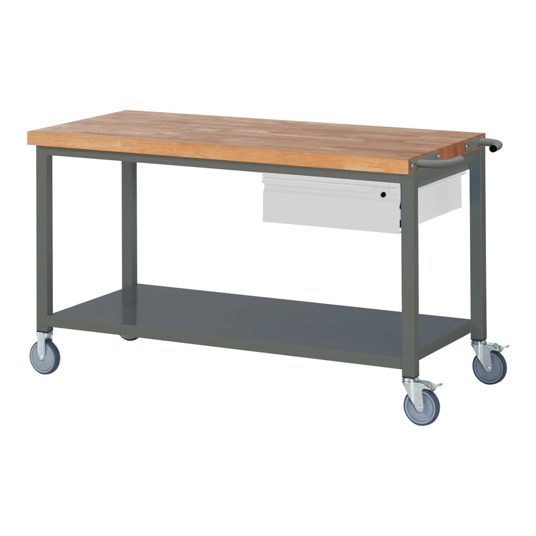 STIER Fahrbare Werkbank Premium mit 1 Schublade und Ablageboden BxTxH 750x700x880 mm