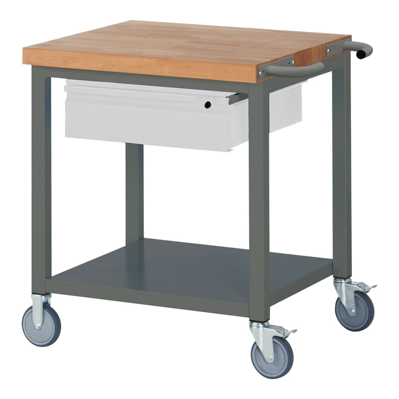 STIER Mobile Workbench Premium with 1 drawer and storage shelf WxDxH 750x700x880 mm