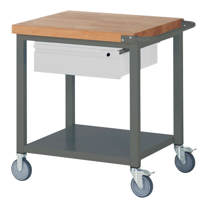 STIER Fahrbare Werkbank Premium mit 1 Schublade und Ablageboden BxTxH 750x700x880 mm