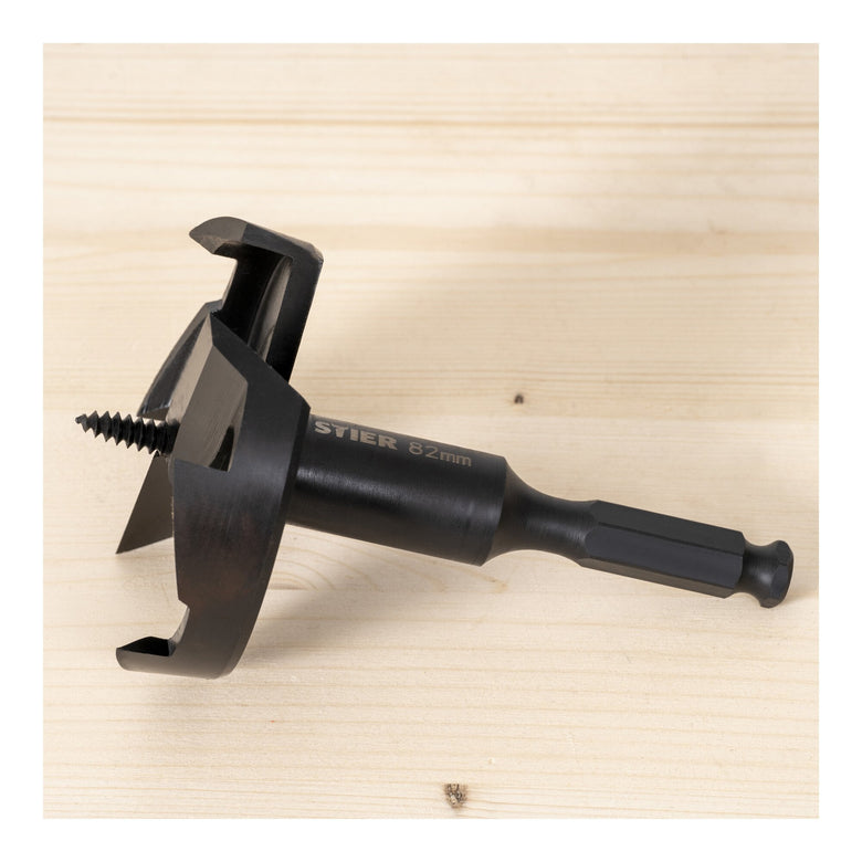 STIER Forstner bit 82 mm diameter wood drill high quality cardboard hardwood MDF