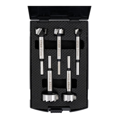 STIER high-quality Forstner bit set 5-piece in practical cassette 20 25 30