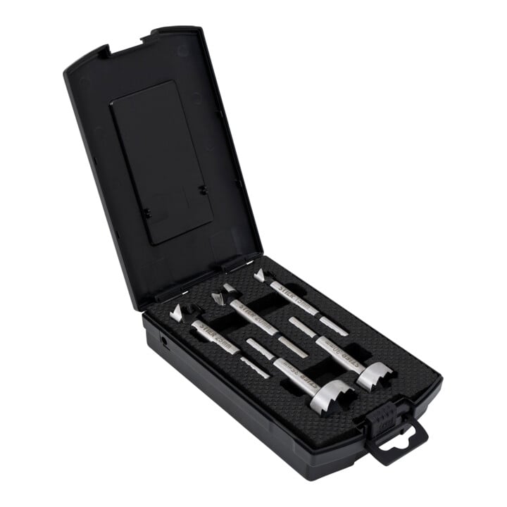 STIER high-quality Forstner bit set 5-piece in practical cassette 20 25 30