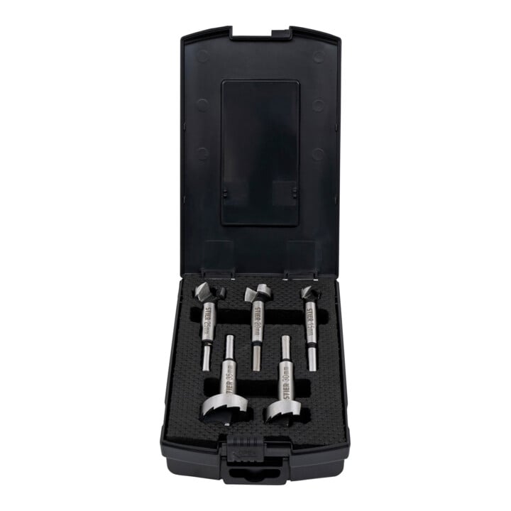 STIER high-quality Forstner bit set 5-piece in practical cassette 20 25 30